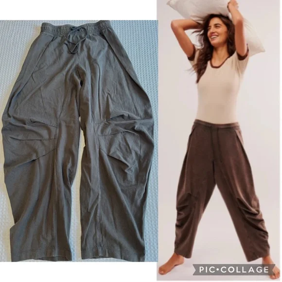 NEW! FREE PEOPLE Intimately Daytime Dreamer SMALL Barrel Leg Lounge Harem Pants - Picture 14 of 14